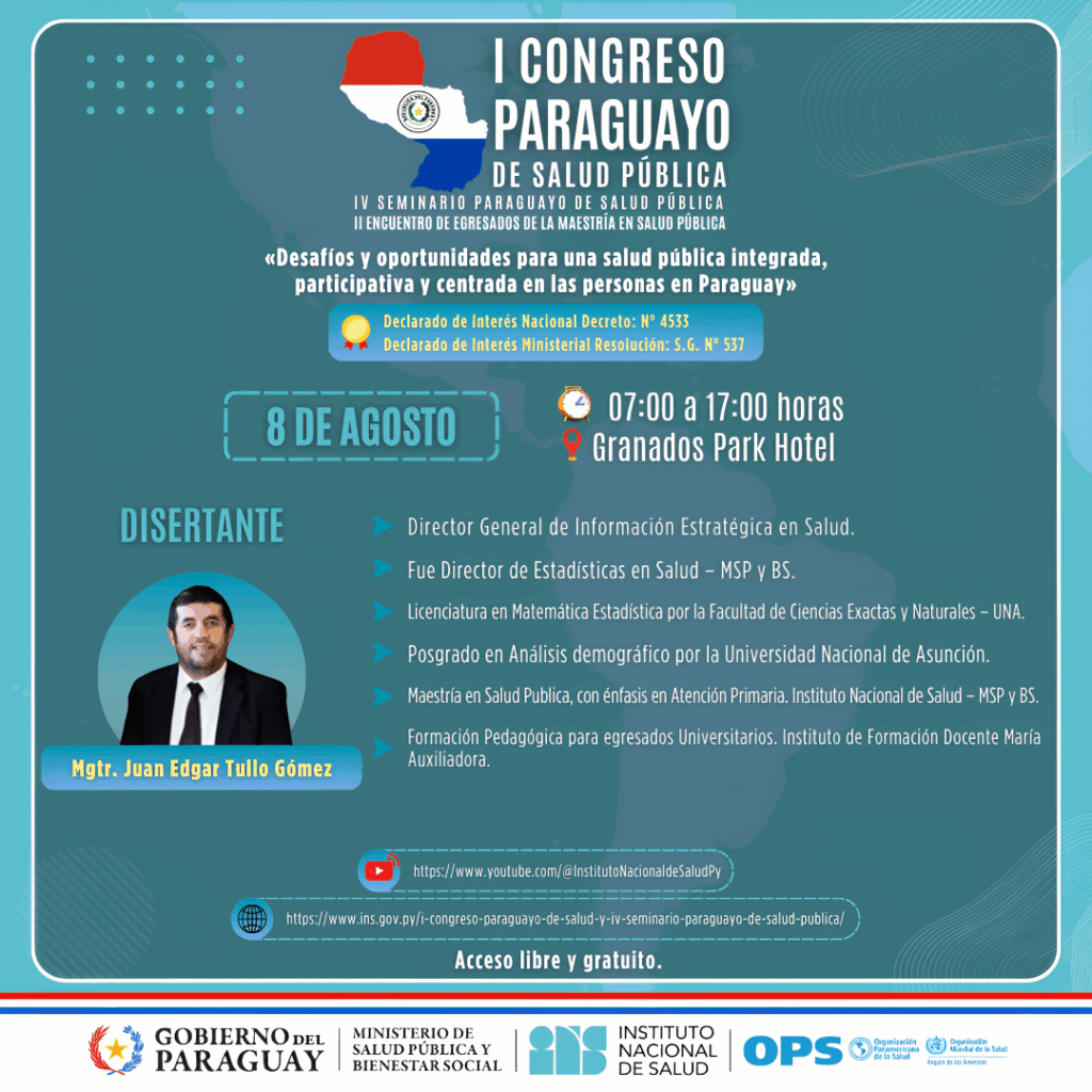 Titular de la DIGIES disertará en Primer Congreso Paraguayo de Salud Pública